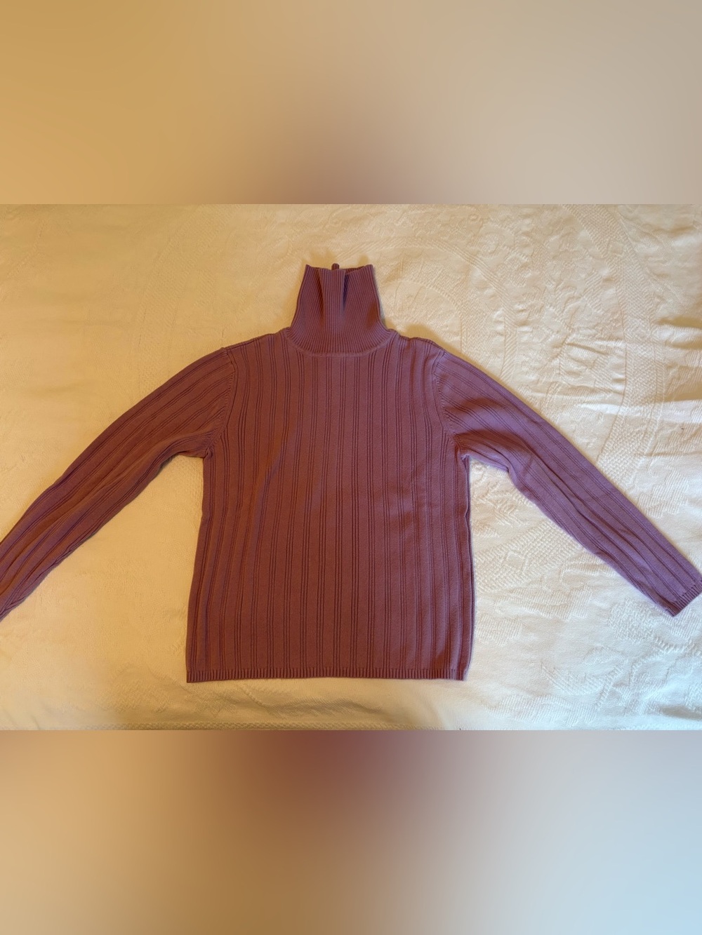 Talbots Purple Ribbed Turtleneck Sweater